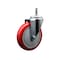 Service Caster 5'' Red Polyurethane Wheel Swivel 7/16'' Grip Ring Stem Caster SCC-GR20S514-PPUB-RED-716138 - alternate 1